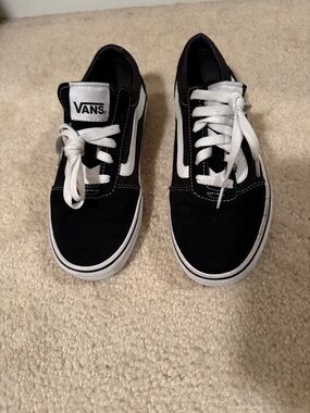Vans Black and White Low-Top Skate Sneakers